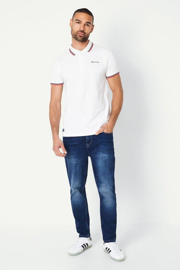 Aquascutum Twin Tipped Collar Brand Logo White Polo Shirt - White