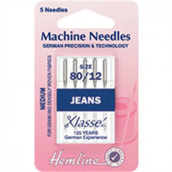 Hemline Jeans Sewing Machine Needles 80/12