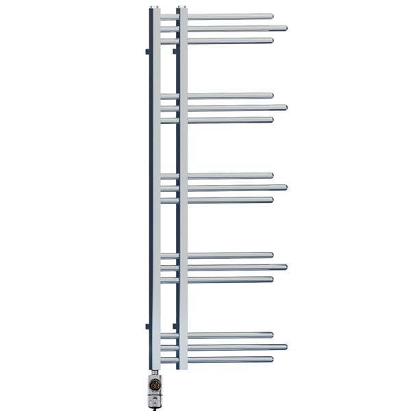 MYHOMEWARE Chrome 500 x 1200mm Electric Bathroom Designer Towel Rail Radiator Heater - Thermostatic AF Pre-Filled Model Sydney