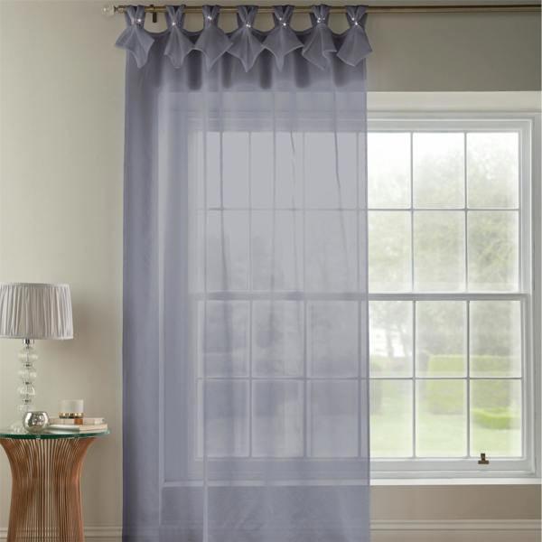 Luxury Living Linen Look Voile Tab Top Curtain Pair
