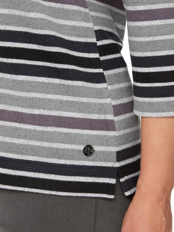 PennyPlain Striped Top  - Black