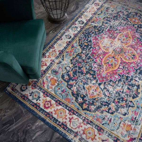 Vintage Design Multicolour Living Room Rug
