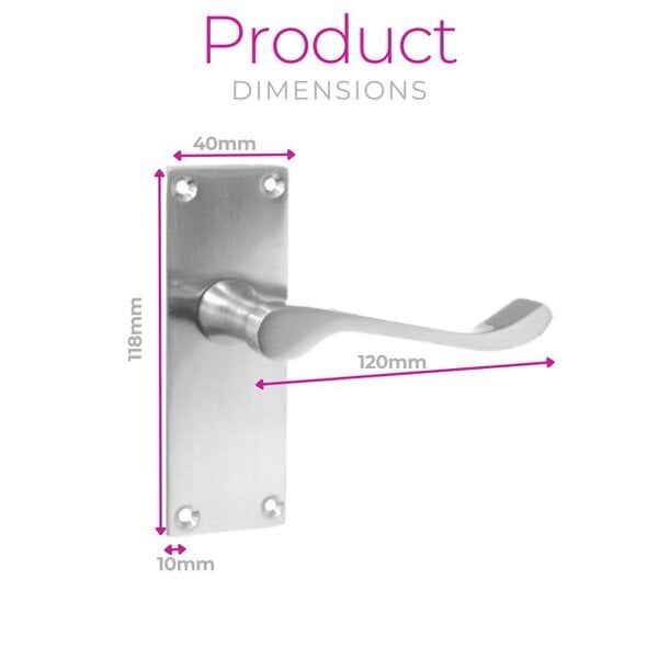 EDH Door Hardware Satin Chrome Victorian Scroll lever Latch Modern Door Handles, 6 Pairs