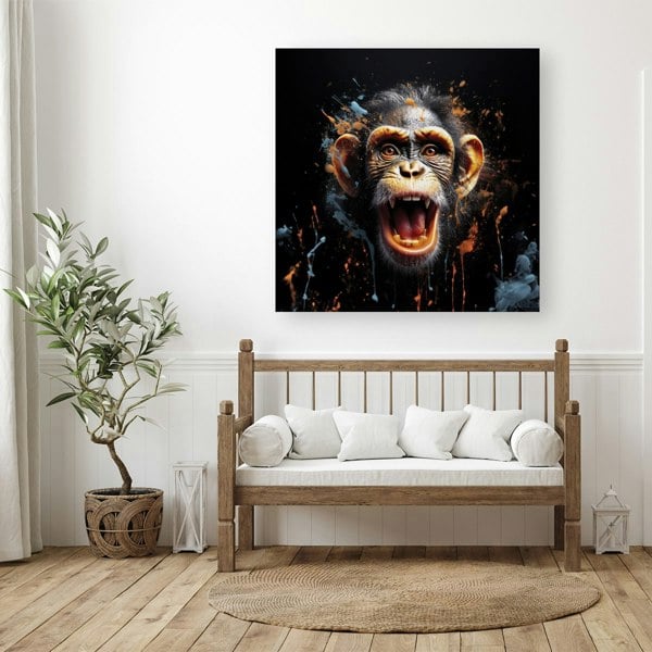 Warren Reed Monkey Face Splash Art Canvas