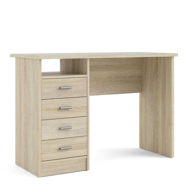 Wyld Haus Billabong Natural Oak Wood 4 Drawer Office Desk
