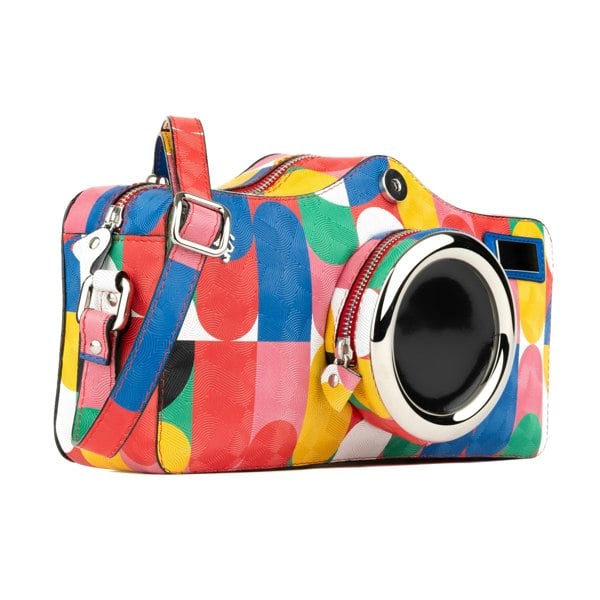Embassy London Flash - Groovy - Camera shaped leather bag with zip closure and LED inside