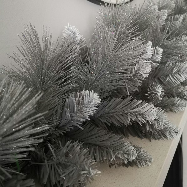 Samuel Alexander Premier 6ft (1.8m) Christmas Silver Garland With Some Glitter Tips