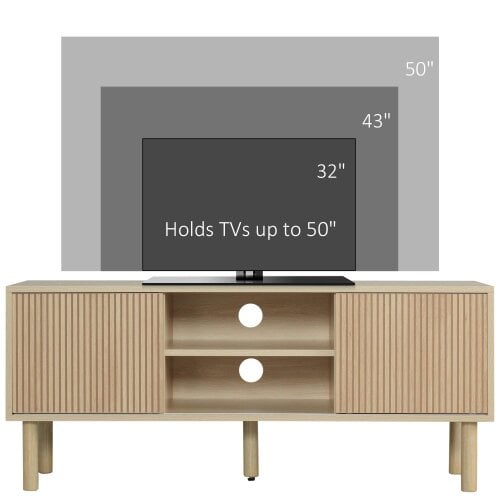 Wyld Haus Rodo Wooden Oak Effect TV Storage Unit With Sliding Door Design