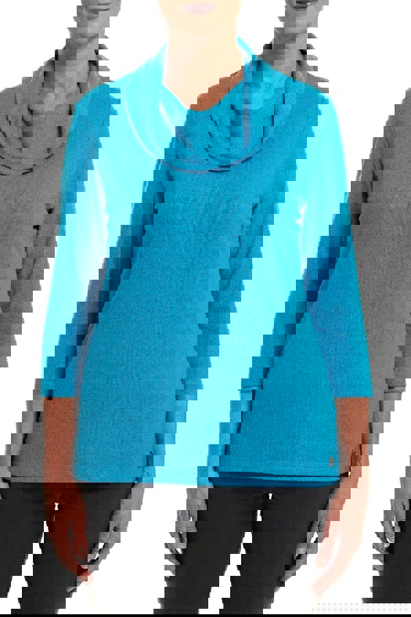 PennyPlain Cowl Neck Top- Aqua