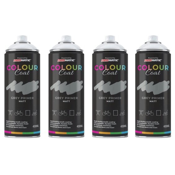 Colour Coat 4X Grey Primer Matt Spray Paint 400ml