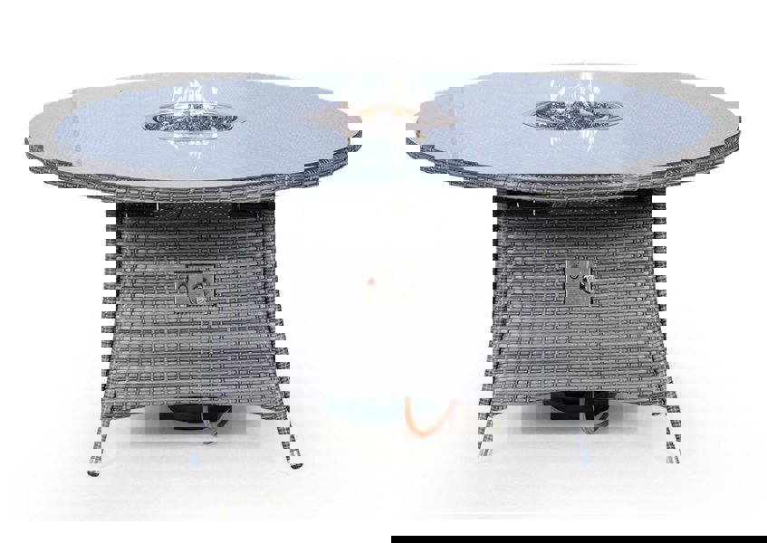 Giardino Fire Pit 8 Seater Round Rattan Dining Table