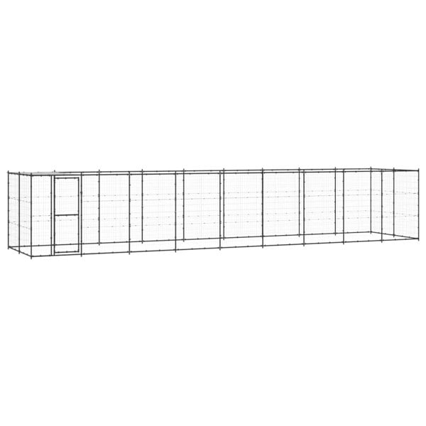 Berkfield Outdoor Dog Kennel Steel with Roof 21.78 m2