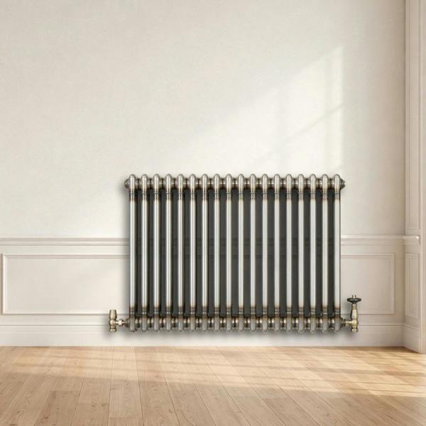 Monstershop Traditional 2 Column Radiator - 600 x 830mm - Raw Metal
