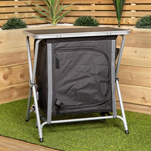 Samuel Alexander 60cm Portable Foldable Camping Table / Cabinet in Black