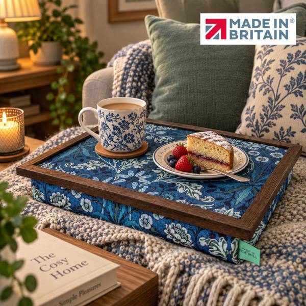 Made in the Mill Luxury William Morris Hyacinth Lap Tray With Bean Bag