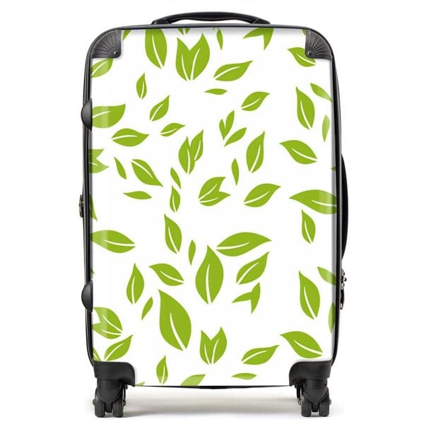 Warren Reed Green Leaves Suitcase