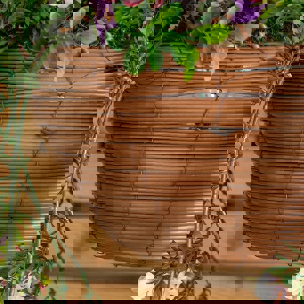 Samuel Alexander Large Outdoor Artificial Hanging Flower Basket with Petunias and Removable Chain
