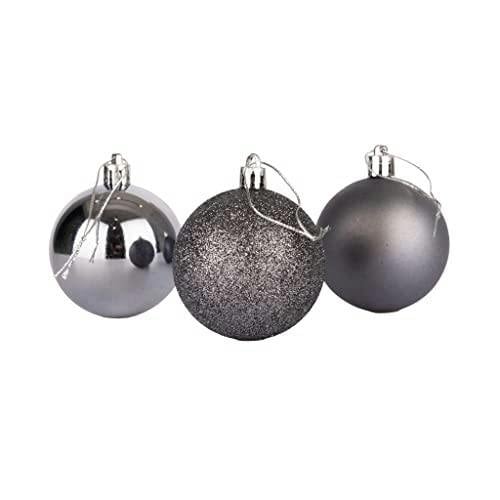 15cm Pack of 3 Shatterproof Christmas Baubles with Glitter, Matte and Shiny Finish for Tree Decorations image 3