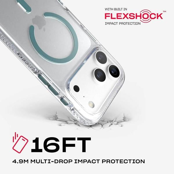 Tech21 Evo Crystal Case with MagSafe for iPhone 17/18 Pro Max 6.9" Clear Emerald Dust - T21-11704