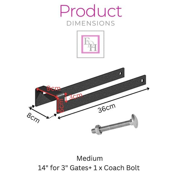 EDH Door Hardware Throw-Over Loop Gate Latch – Narrow Pattern for 2″ Gates with Coach Bolt