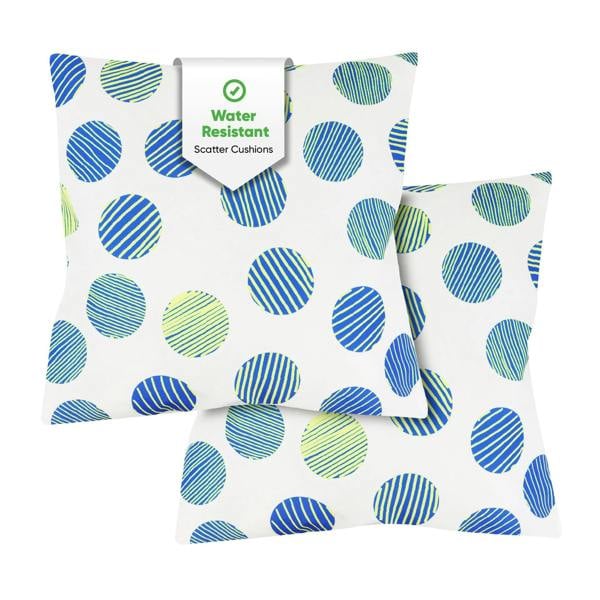 Gardenwize Pair of Outdoor Scatter Cushions – Polka Dot Design