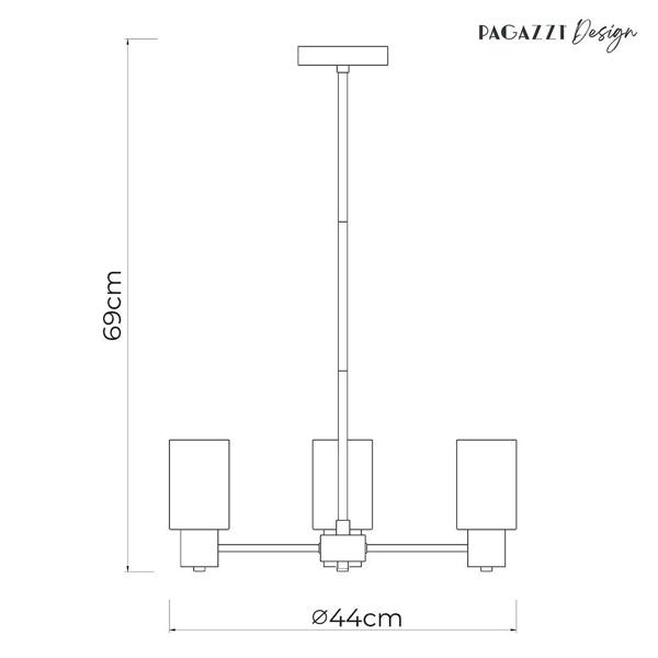 Pagazzi Lighting Maya 3-Light Antique Brass Semi-Flush Ceiling Light