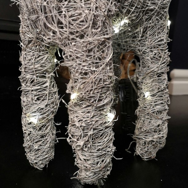 Samuel Alexander 51cm Battery Operated Rattan Woven Blitzen Reindeer with Warm White LEDs