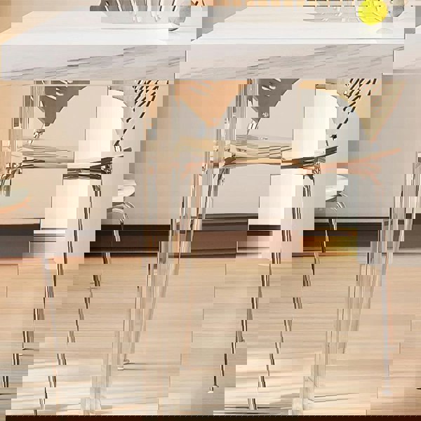 Madison Creamy Dining Table, Sintered Stone & Acrylic-Weilai Concept-Weilai Concept