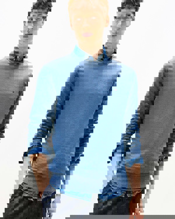 Tommy Hilfiger Essential Cotton Crew Neck Mens Sweatshirt - Petrol Blue Heather