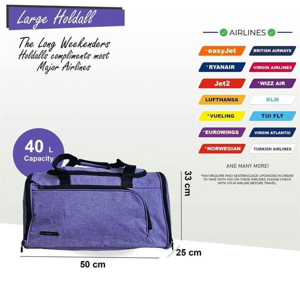 Infinity Luggage Large Duffel Weekend Holdall Carry-On Cabin Bag Gym Sports Travel Bag