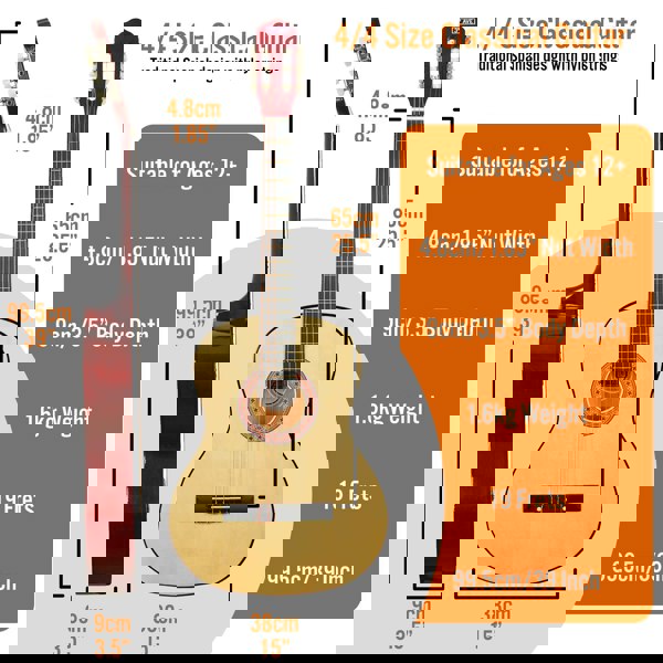 3rd Avenue Full Size Classical Guitar Pack Natural Classical Guitars#Colour_Natural