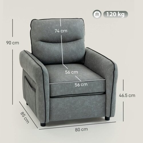 Wyld Haus Pamazi Grey Faux Leather Accent Armchair