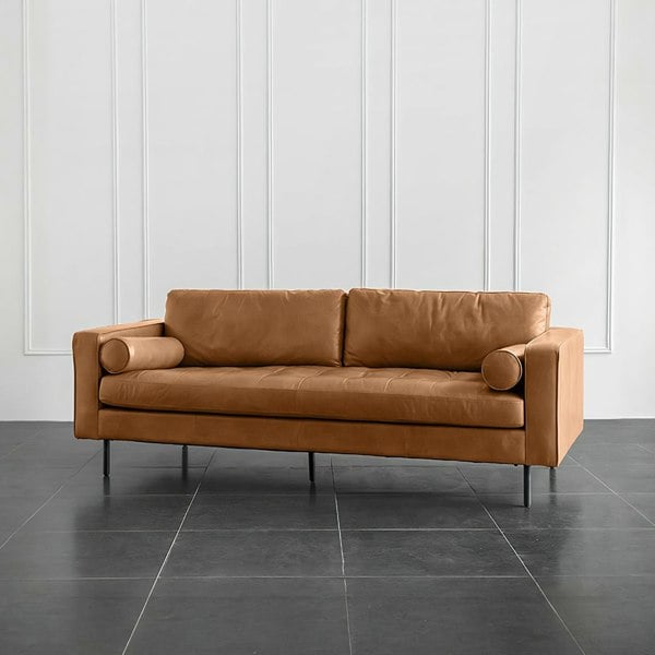 Fuller Brown Two Seater, Three Seater Sofa, Real Leather-Two Seater Sofa-Rit Concept-Rit Concept