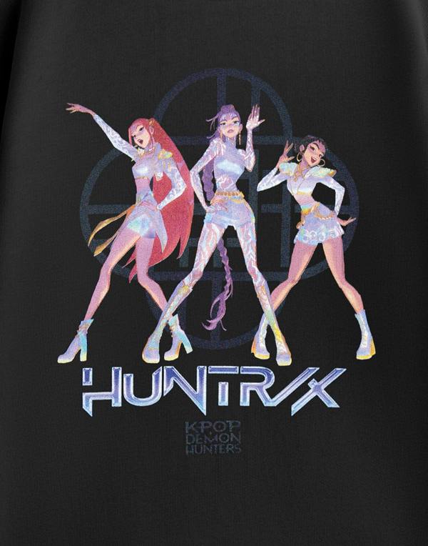 Vanilla Underground KPop Demon Hunters Girls Black Huntrix Sweatshirt