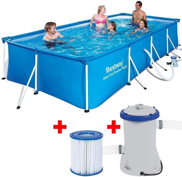 Bestway Steel Pro Rectangular Frame Pool Set 13ft With Pump