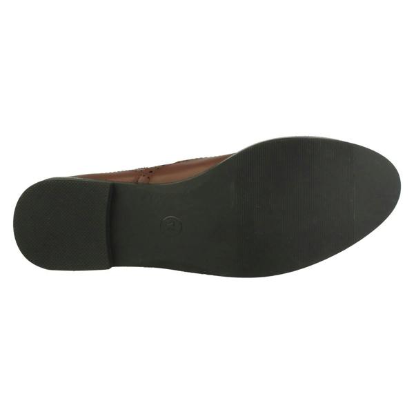 Spot On Ladies Spot On Brogue Style Slip On Shoes