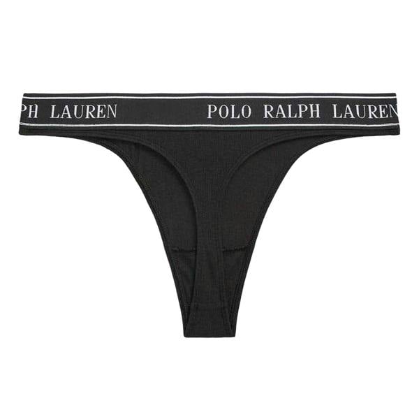 Ralph Lauren Womens/Ladies Polo Cotton Blend Thong - Black - 