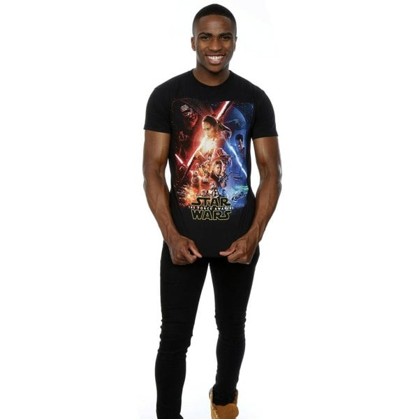 Star Wars Mens Force Awakens Poster T-Shirt - Black