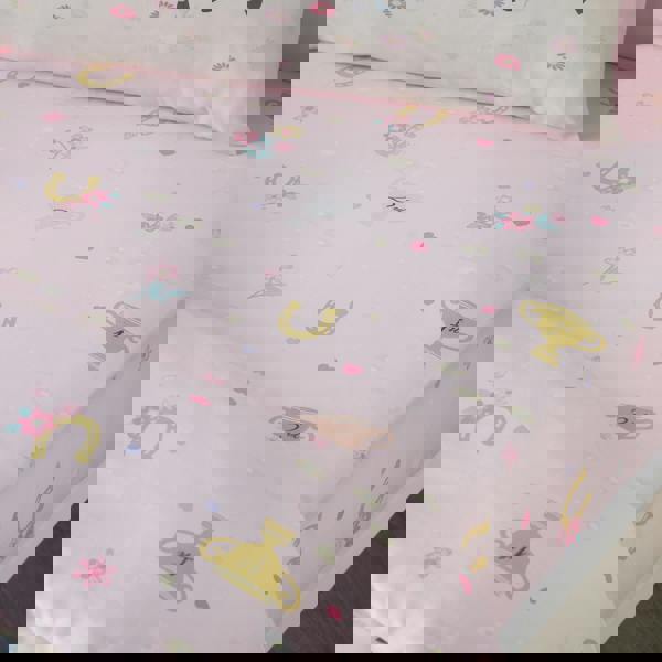 Catherine Lansfield Happy Horses Fitted Sheet Pink