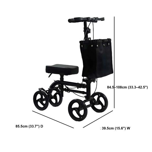 Gr8 Home Mobility Knee Walker Scooter Adjustable Height Knee Pad Steering Dual Brakes 300lb Capacity