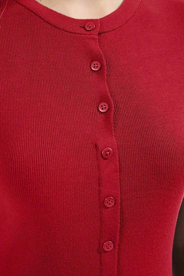 WOVCOR Crew Neck Thin Knit Blouse