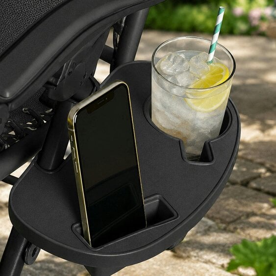 Neo Black Zero Gravity Recliner Garden Sun Loungers x2