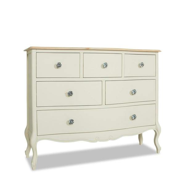 Statement Furniture Juliette Vintage Chic 6 Drawer Large Chest with Crystal Handles