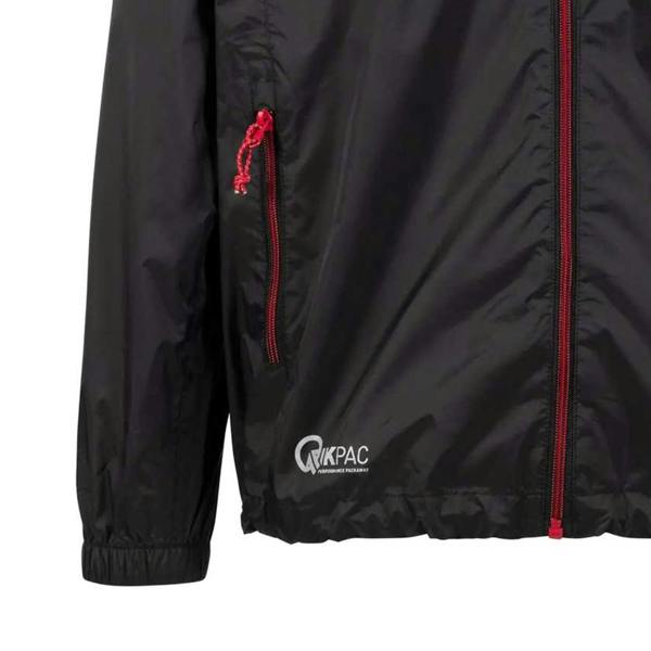 Trespass Qikpac X Unisex Packaway Jacket - Black/Red - 