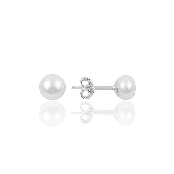 Sterling Silver Natural Pearl Stud Earring - Spero London