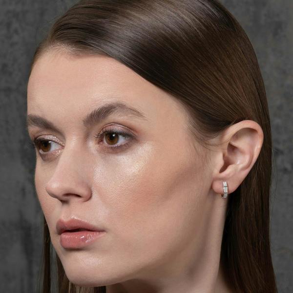 Sterling Silver Mini Silver Huggie Hoop Earrings for Women - namana.london