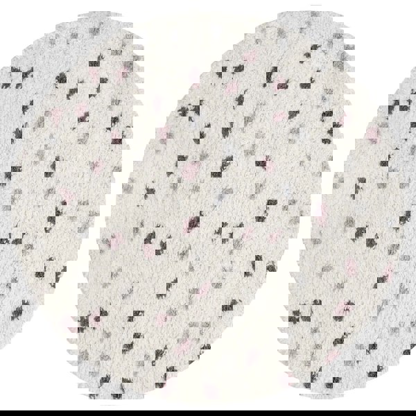 Moodi Shaggy Grey/Purple Rug, dots design, underfloor heating rug | THE RUGS