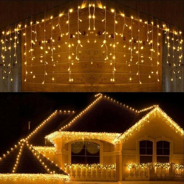 Warm White LED Icicle Christmas Lights Range with 8 Modes, Timer and Memory Function image 1