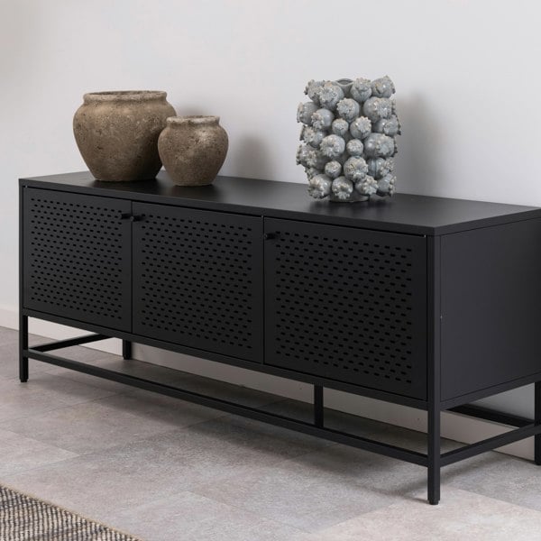 Furniture To Go Newcastle 3 Door Sideboard in Matt Black