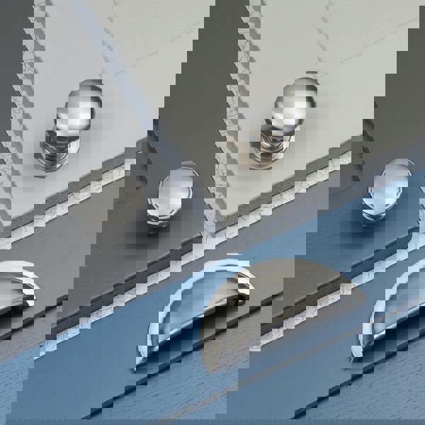 Handle & Home Nickel Kitchen Cabinet Cup Handle & Matching Round Knob